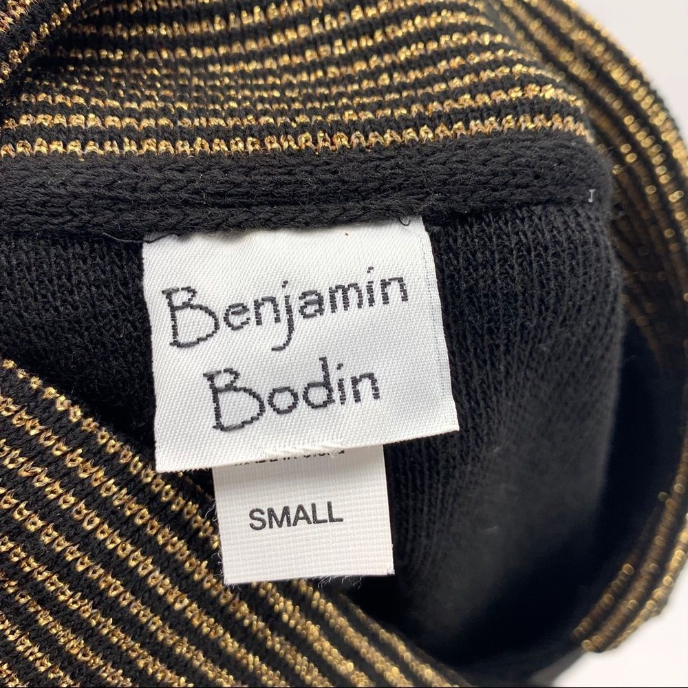 VINTAGE Benjamin Bodin Black and Gold Button Down Cardigan Size Small - Picture 4 of 7